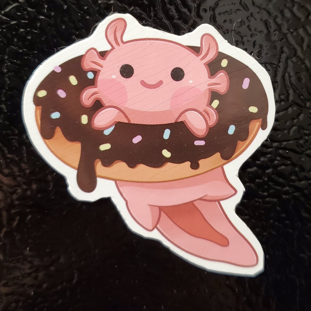 3/$10 Axolotl Magnet Kawaii Donut Axolotl Hand Made Magnet